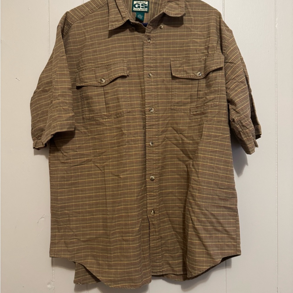Gander Mountain Brown Plaid Casual Button Down Shirt